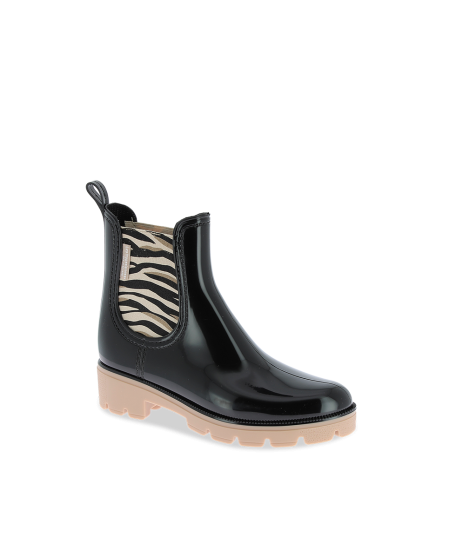 Bottines de pluie femme NOURA NOIR ZEBRE