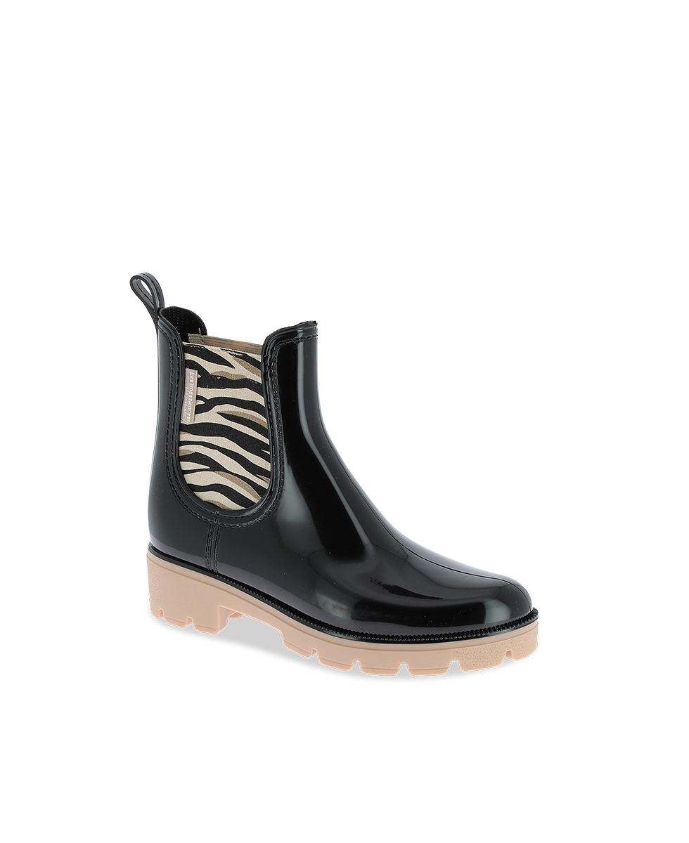 Bottines de pluie femme NOURA NOIR ZEBRE