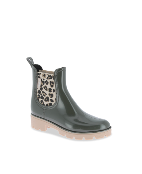 Bottines de pluie femme NOURA KAKI LEOPARD