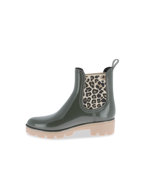Bottines de pluie femme NOURA KAKI LEOPARD