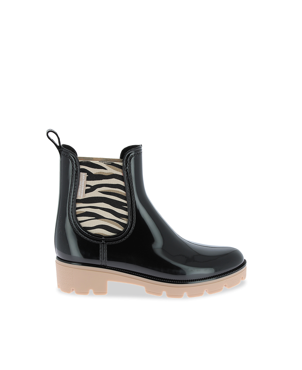 Bottines de pluie femme NOURA NOIR ZEBRE