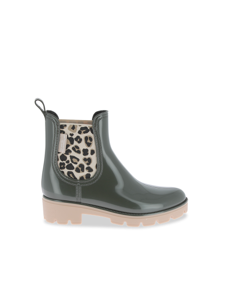 Bottines de pluie femme NOURA KAKI LEOPARD