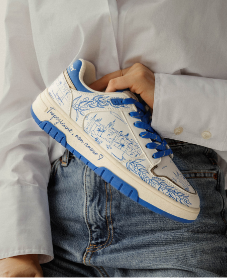 Baskets femme AGATROPEZ BLANC BLEU