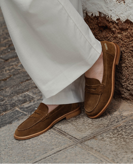 Mocassins femme LUCISUED CAMEL