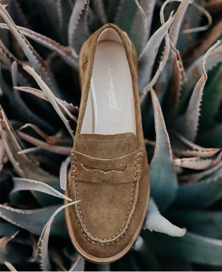 Mocassins femme LUCISUED CAMEL