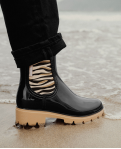 Bottines de pluie femme NOURA NOIR ZEBRE