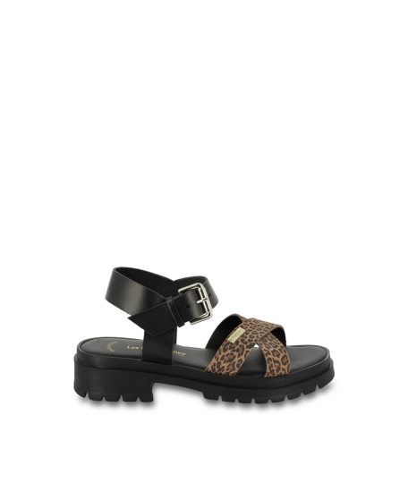 Women's leopard print leather sandals TIHALEO | Les Tropeziennes par M. Belarbi