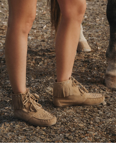 ZONKA bottines à franges femme en cuir | Les Tropeziennes par M.Belarbi | élégance intemporelle