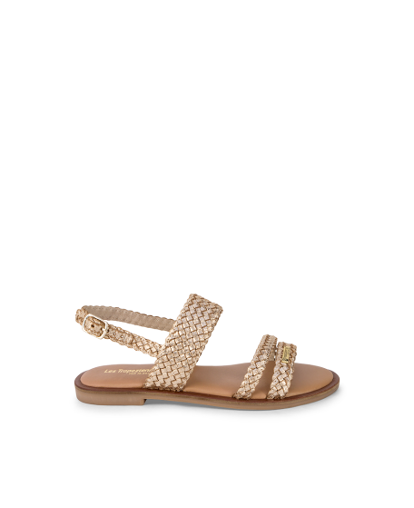 Sandales plates femme DOBELLE or craquelé | Les Tropeziennes par M. Belarbi