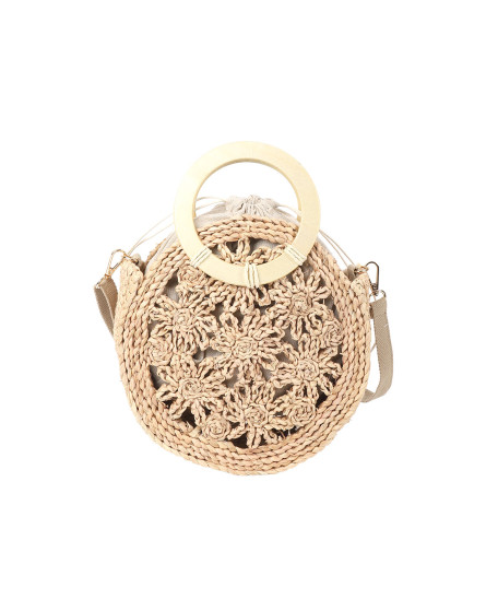 MÉDITERRANÉE round raffia bag | Les Tropeziennes par M.Belarbi
