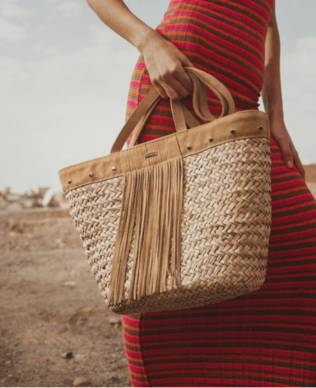Sac PORT-MIOU effet raphia franges | Les Tropeziennes par M.Belarbi