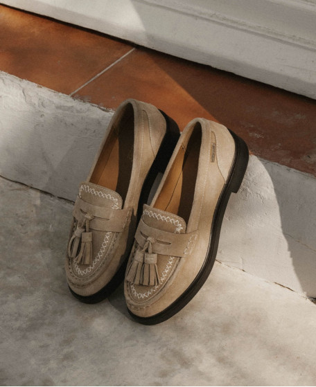 ZOUZOU - Mocassin femme à pampilles en cuir velours | Les Tropeziennes par M.Belarbi