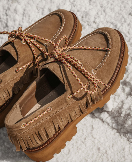 VEDDY – Women’s suede leather fringed derbies | Les Tropeziennes par M.Belarbi