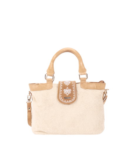 Sac à main femme AUSTIN écru et camel | Les Tropeziennes par M.Belarbi